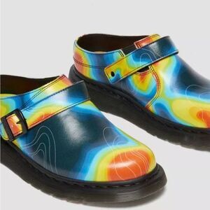 Dr. Martens Isham Genix Nappa Reclaimed Thermal Map Leather Slingback Mule